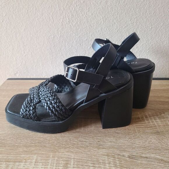 TORRID black Crisscross Platform Heel Sandal NWT size 8WW - Picture 2 of 6